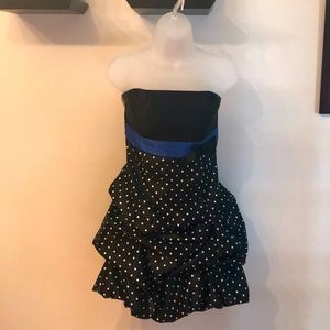 Jessica McClintock Polka Dot strapless dress